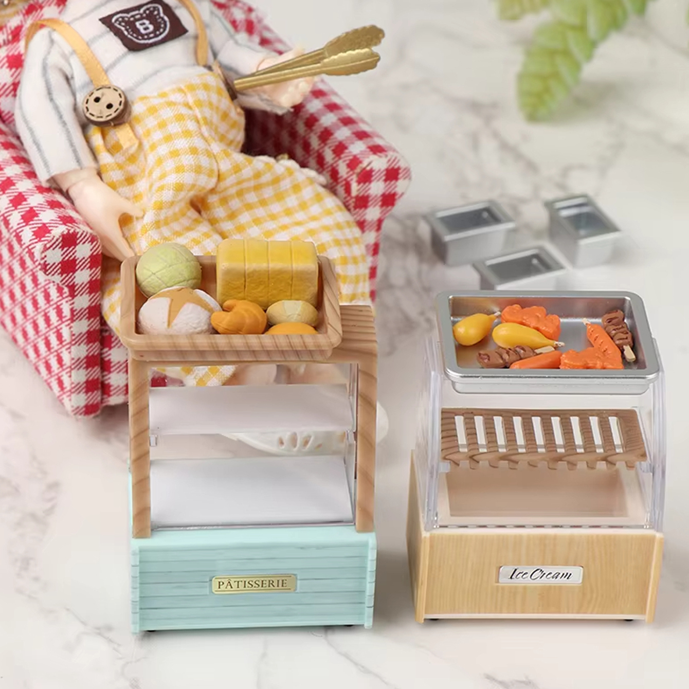 Dollhouse Miniature Bread Cabi - Food With Snacks 评论和价格