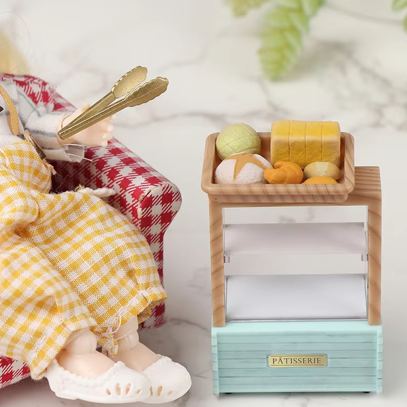 Dollhouse Miniature Bread Cabi - Food With Snacks 评论和价格