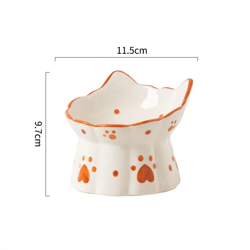 Cat Ceramic Food Bowl Elevated - Food Snacks To Eat 评论和价格