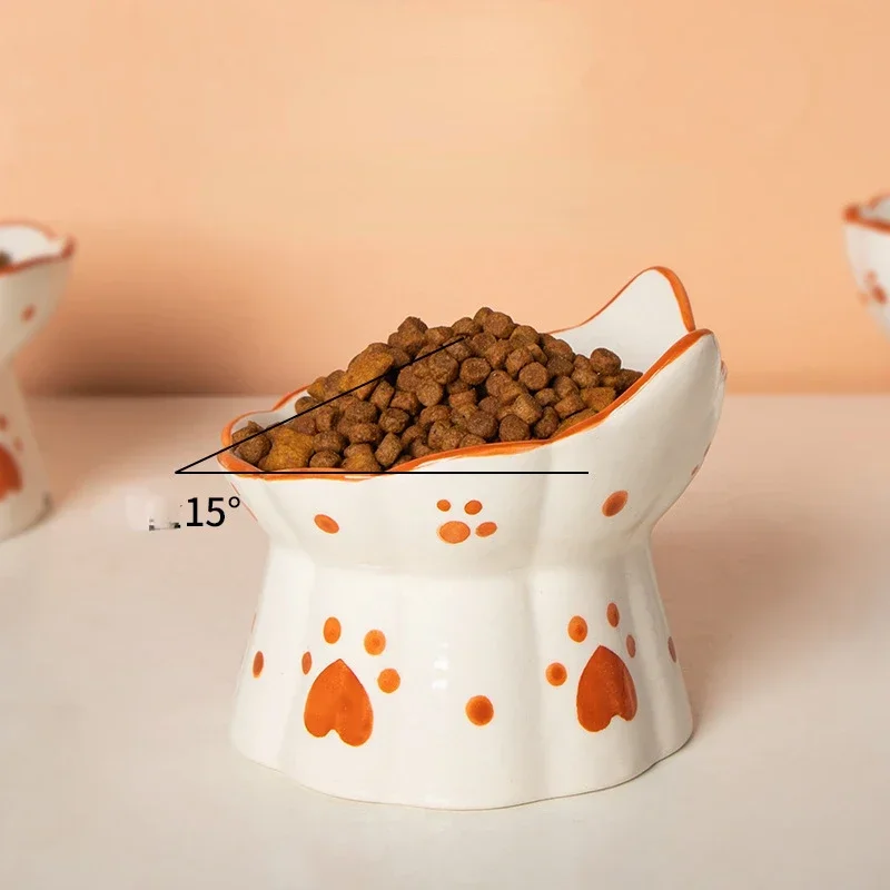 Cat Ceramic Food Bowl Elevated - Food Snacks To Eat 评论和价格