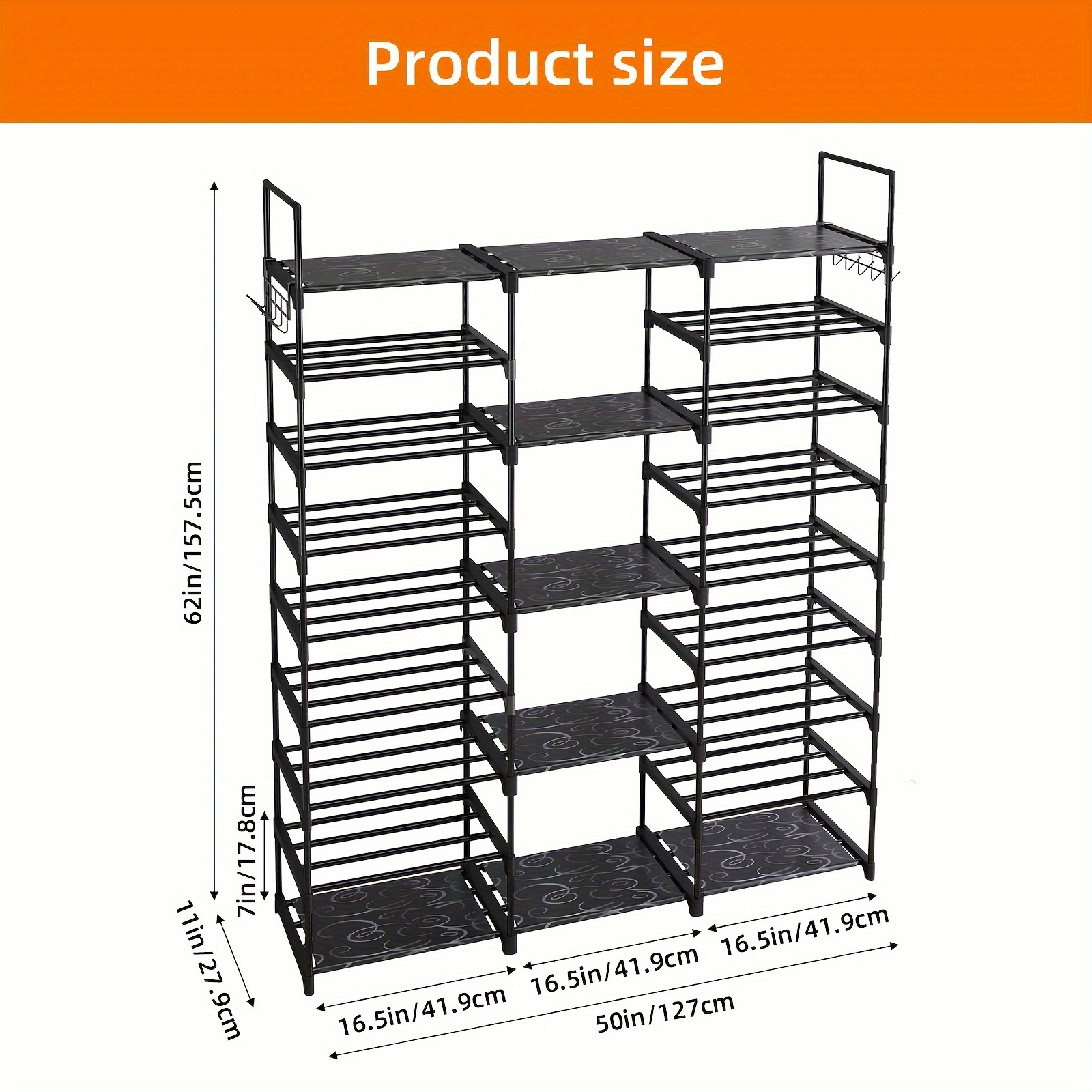 1pc 9 Tier Shoe Rack Organizer - Food X 评论和价格
