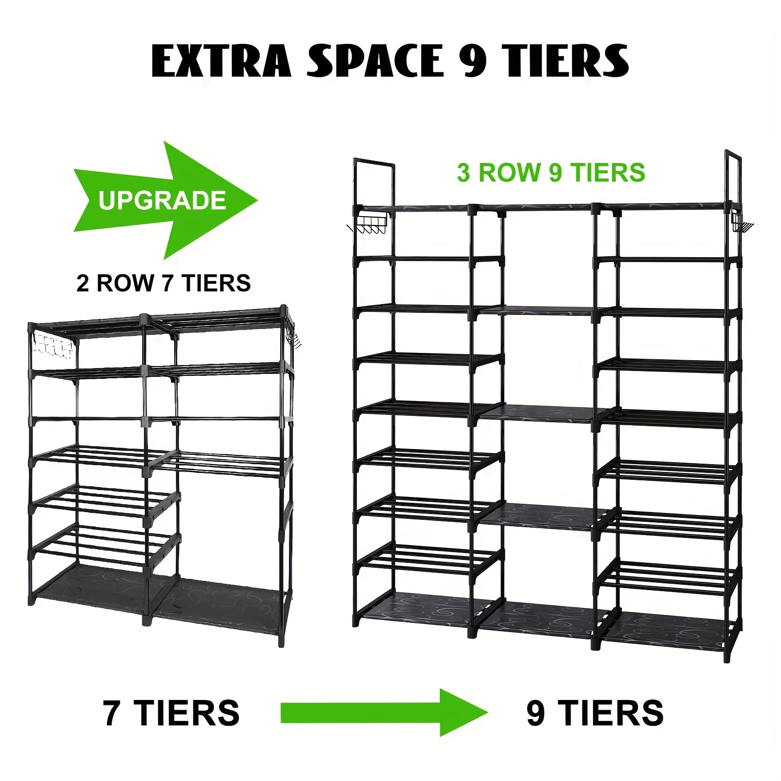 1pc 9 Tier Shoe Rack Organizer - Food X 评论和价格