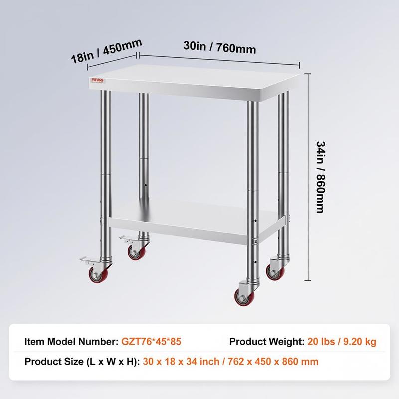 Work table 762 x 457.2 x 863.6 - Food X 评论和价格