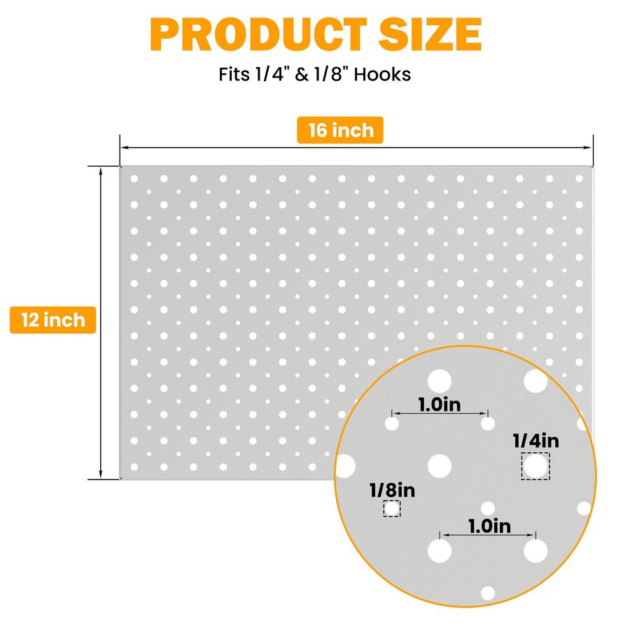 Metal Pegboard Panels, 16 x 12 - Food X 评论和价格