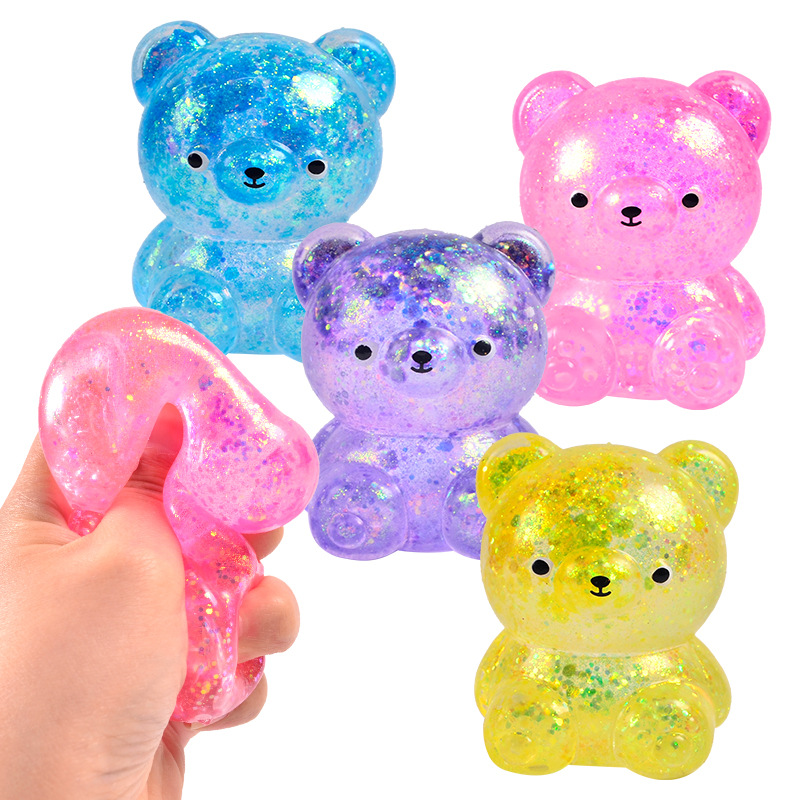 Fidget Bear Toy Squishys Glitt - Food Snacks To Eat 评论和价格