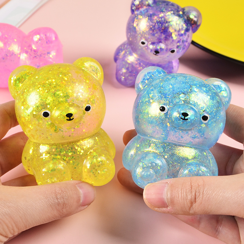Fidget Bear Toy Squishys Glitt - Food Snacks To Eat 评论和价格