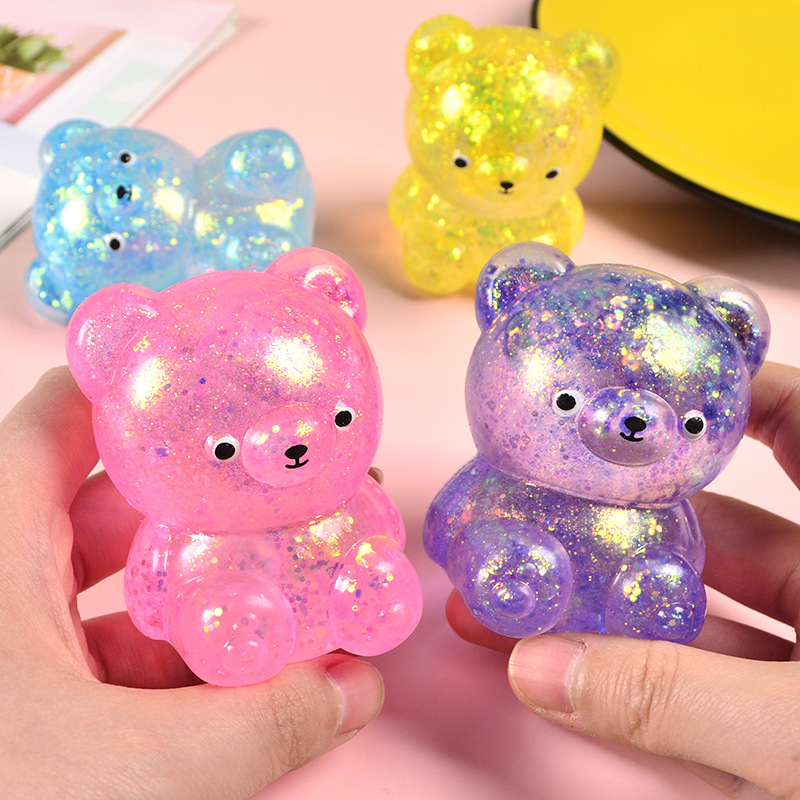 Fidget Bear Toy Squishys Glitt - Food Snacks To Eat 评论和价格